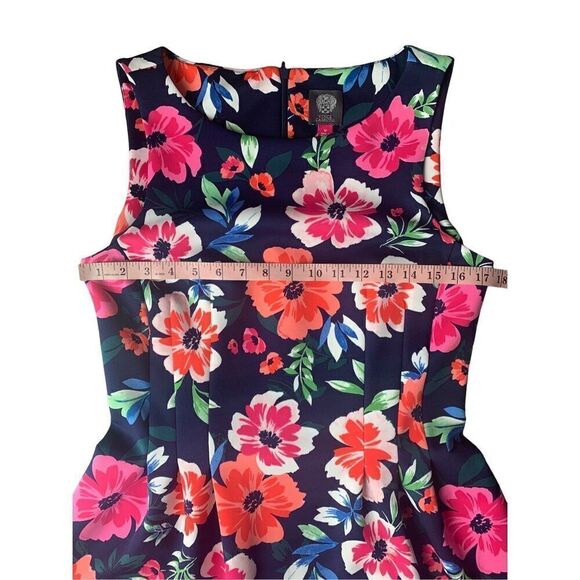 Vince Camuto Sleeveless Floral Fit and Flare Mini Dress - Picture 10 of 13